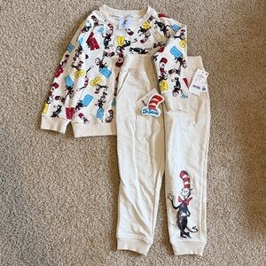Dr. Seuss Colorful Cat in the Hat Sweatshirt Sweatpants Set, 4T